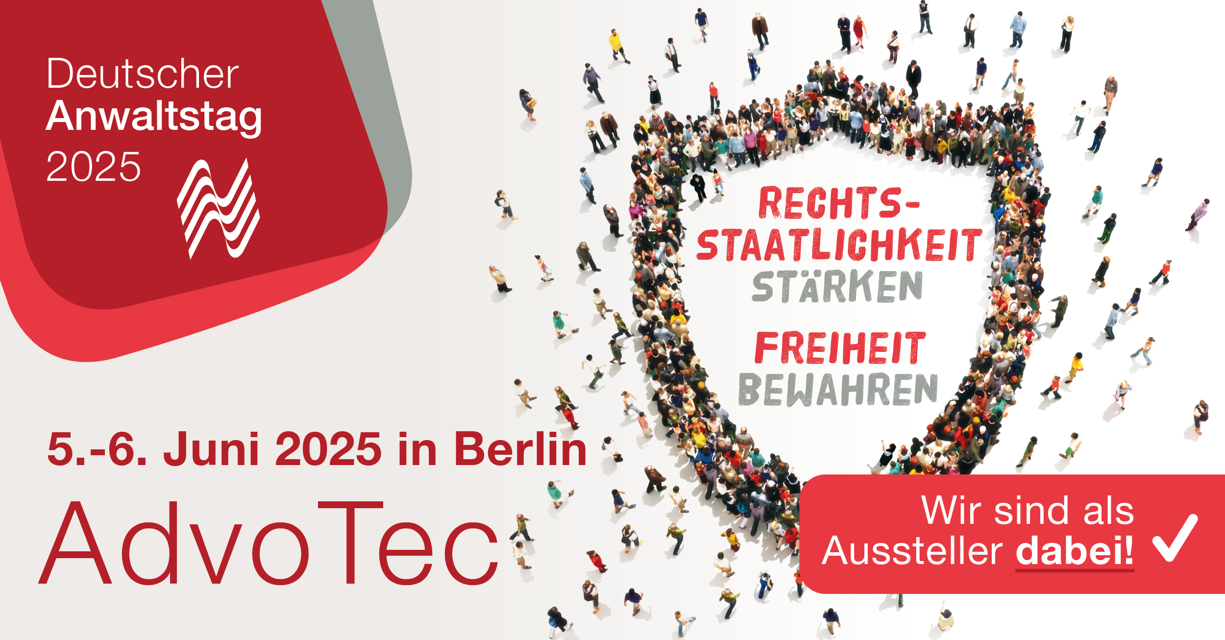 Deutscher Anwaltstag 2025. Wir sind als Aussteller dabei.